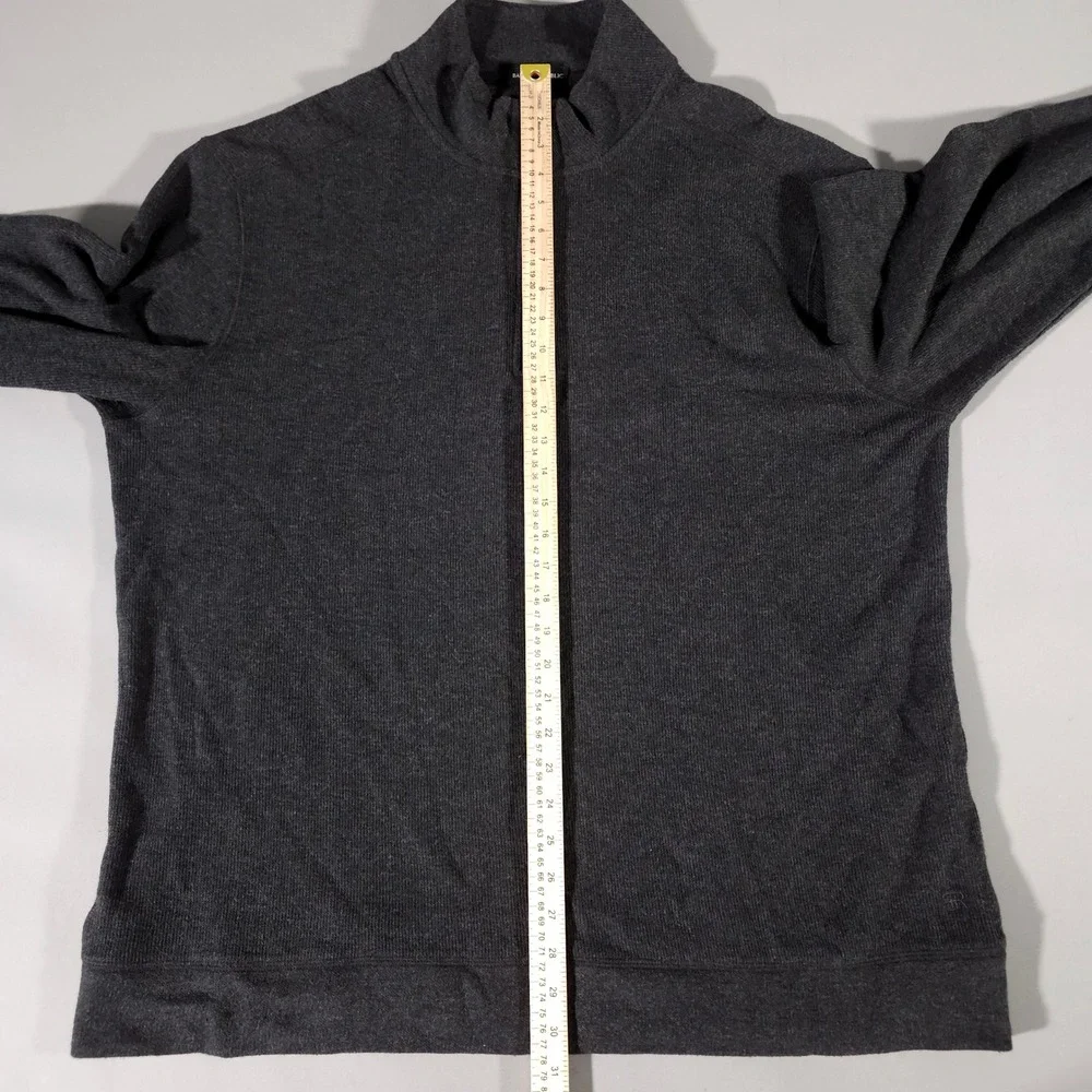 Banana Republic Quarter Zip Pullover Mens XXL Gray Ribbed Mock Neck Sweater